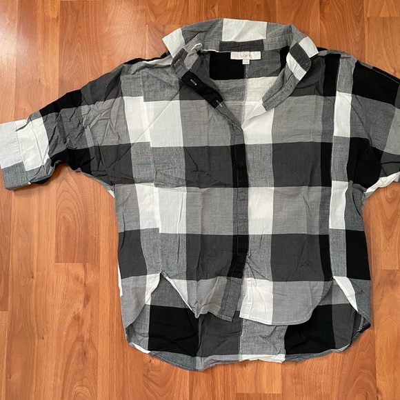 LOFT plaid Dolman/batwing shirt - Picture 6 of 7